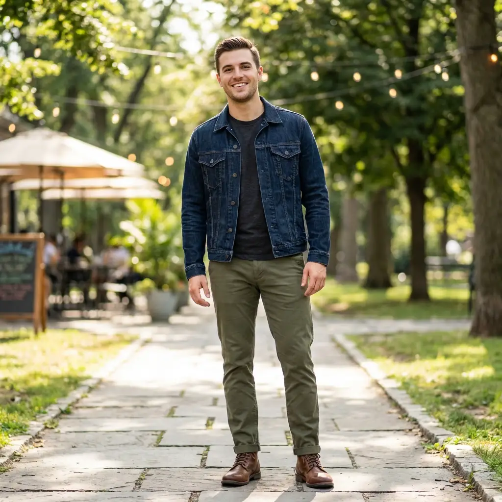 Man standing with open posture