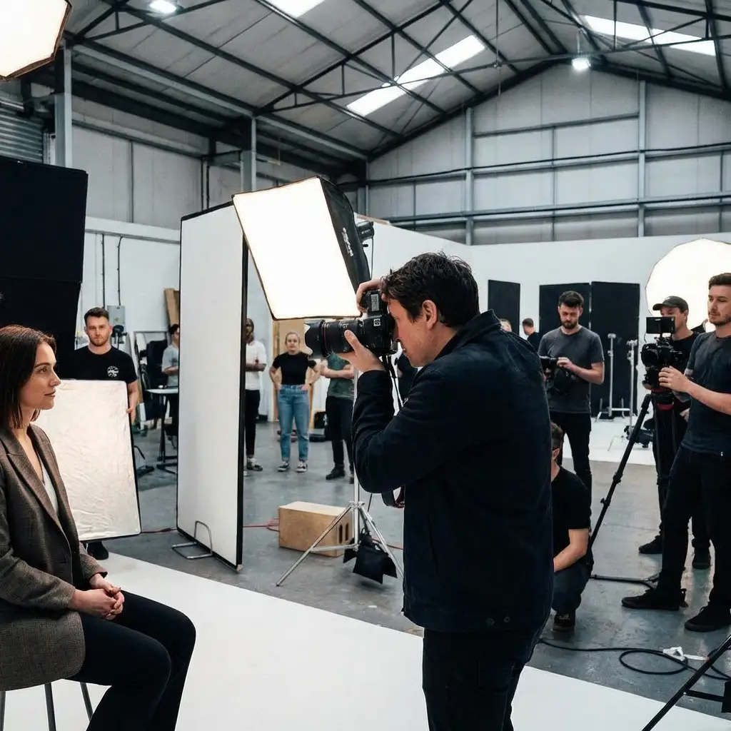 Photographer taking portrait