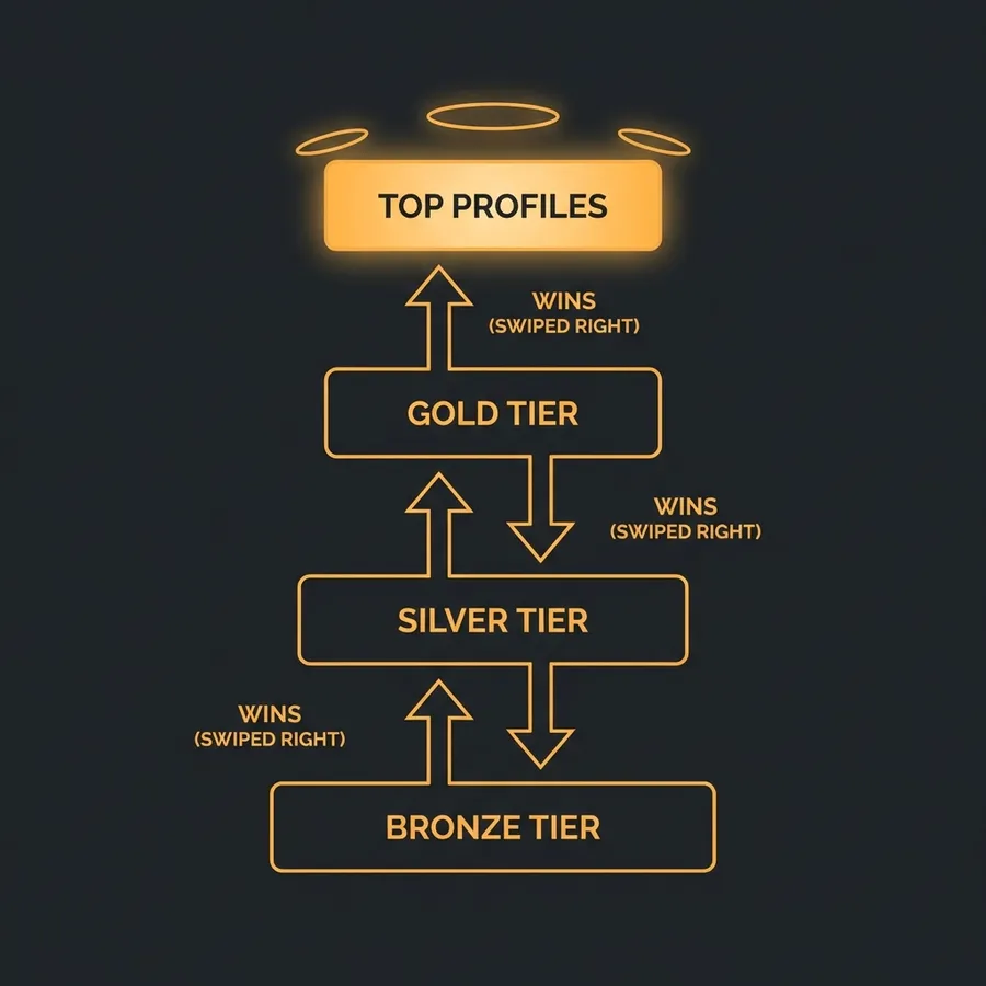 Diagrama mostrando niveles de ranking de perfiles