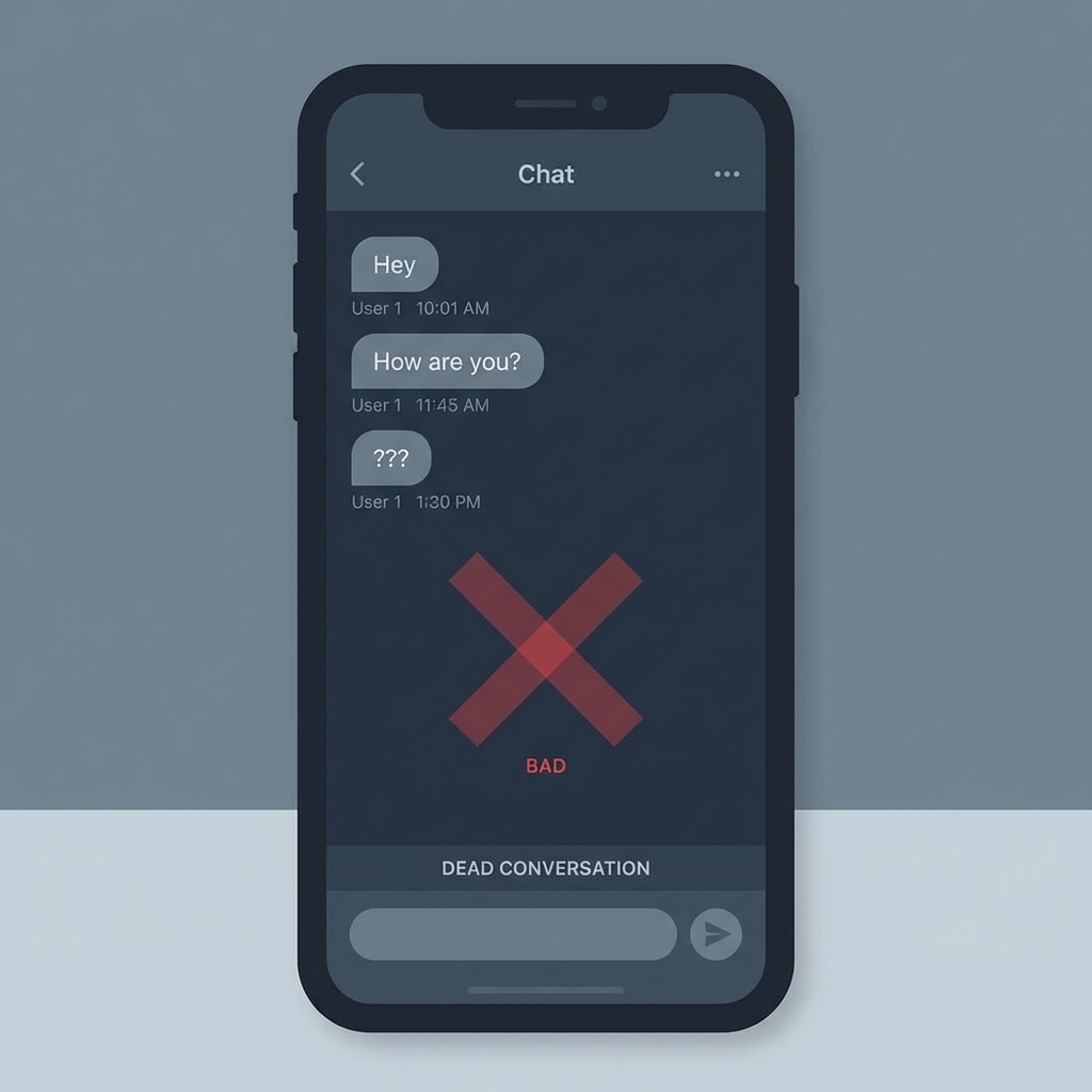 Example of boring generic dating app messages that get no response