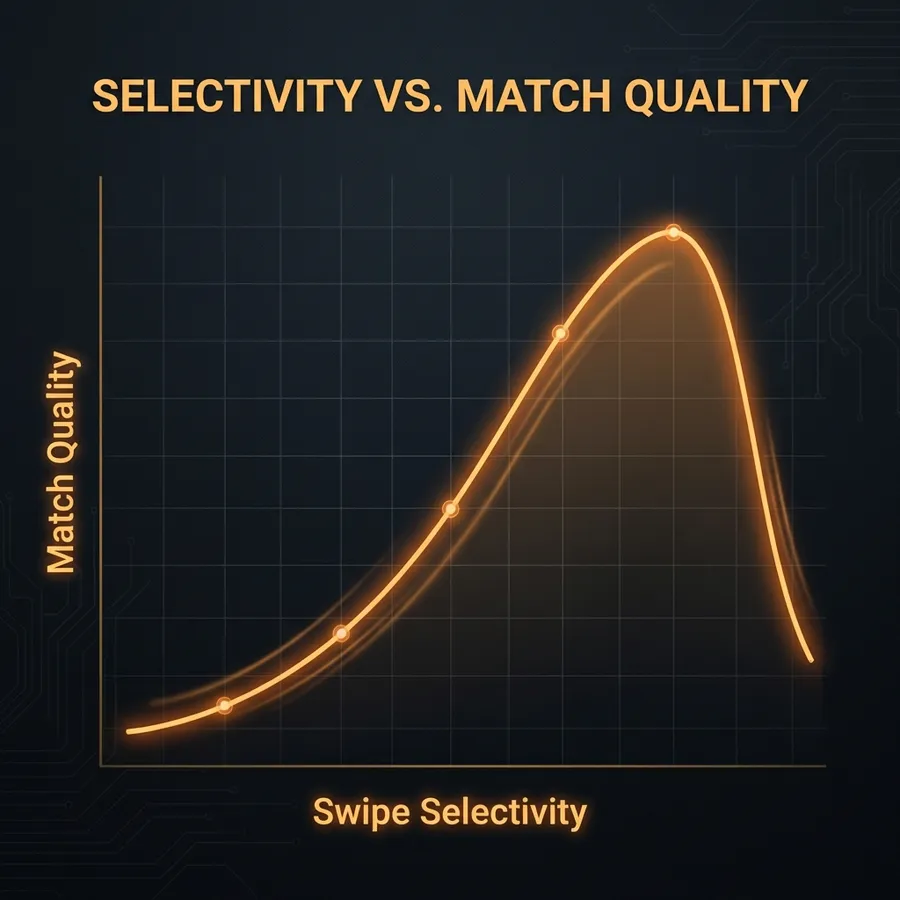Gráfico mostrando selectividad vs calidad de matches