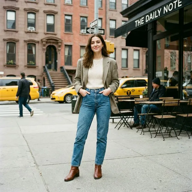 Full body shot with stylish outfit