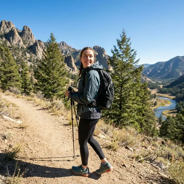 Woman hiking outdoors
