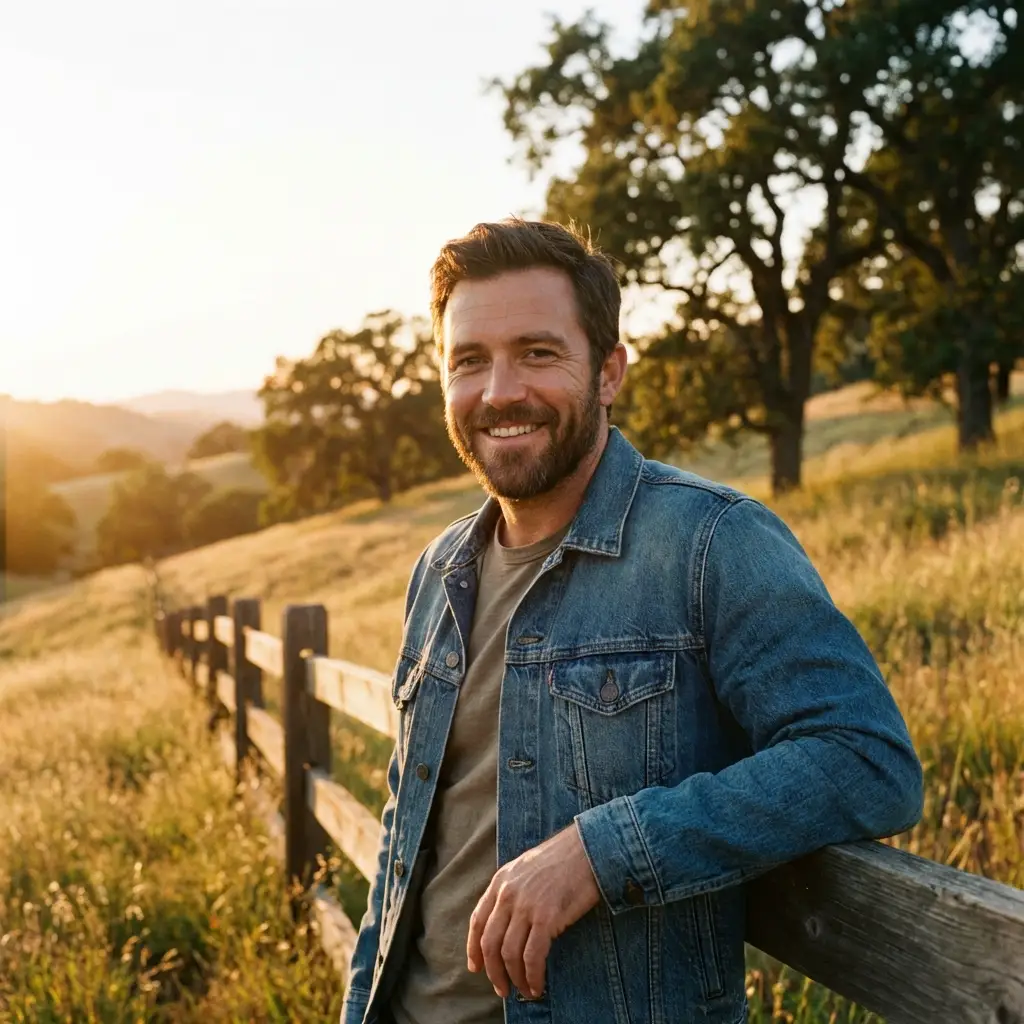 Man outdoors during sunset