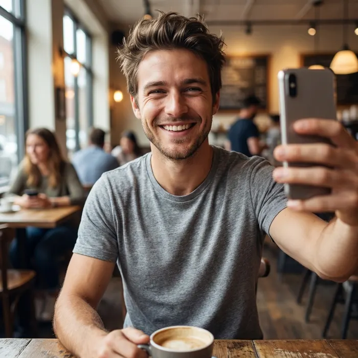 Man in coffee shop